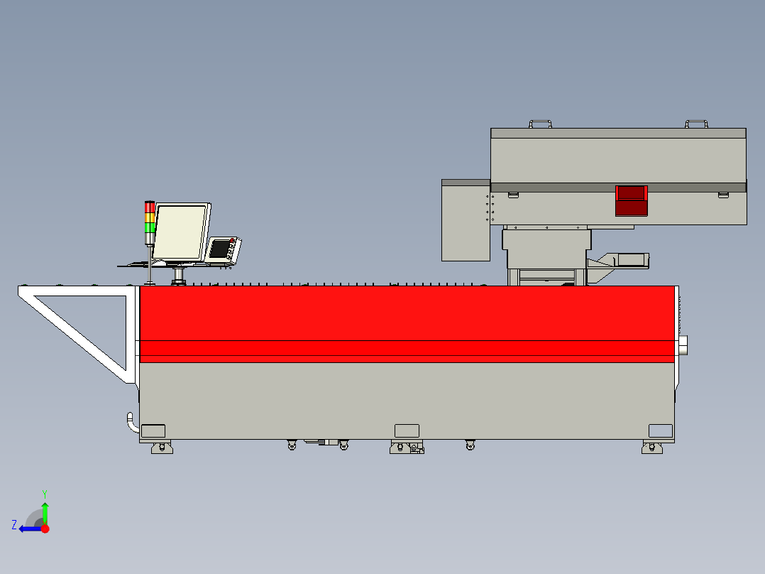 500w光纤激光切割机3D图纸H222右视图