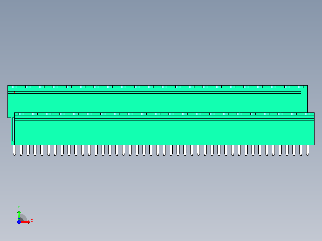 DEGSON 2EDG 系列 5.08mm 可插拔接线端子组-2EDGVT-5.08-44P-14-00AH前视图