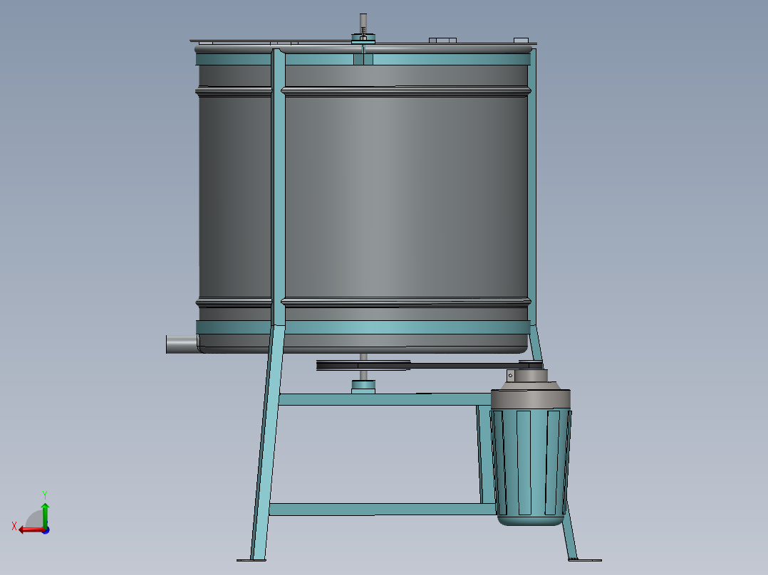 搅拌罐模型后视图