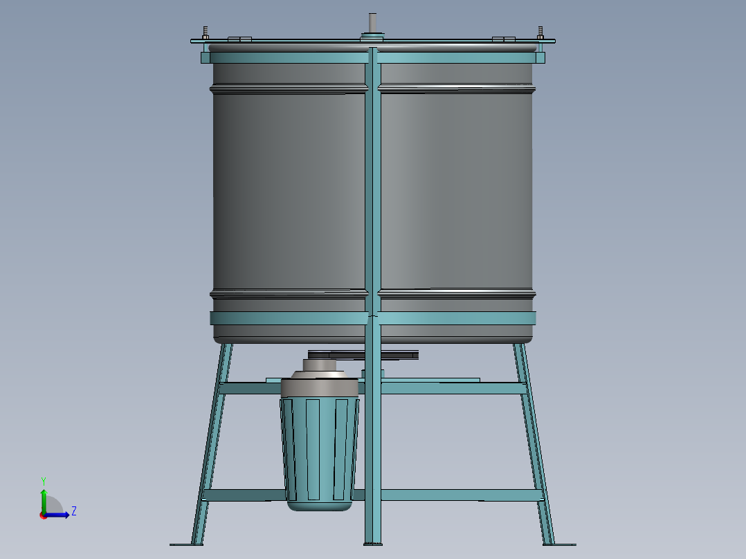 搅拌罐模型左视图