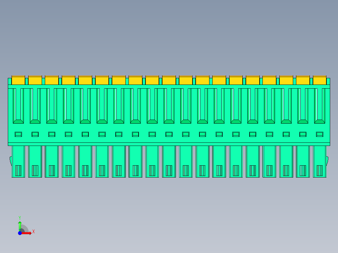 DEGSON 15EDG 系列 3.5mm 插拔式接线端子 FullPack-15EDGKD-3.5-19P-14-00AH前视图