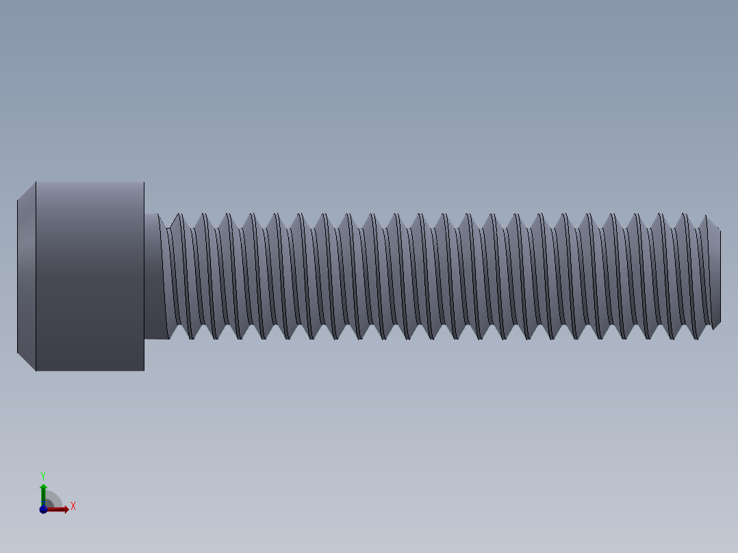 粗螺纹 SHCS 螺钉-SHCS 8-32.x0.75前视图