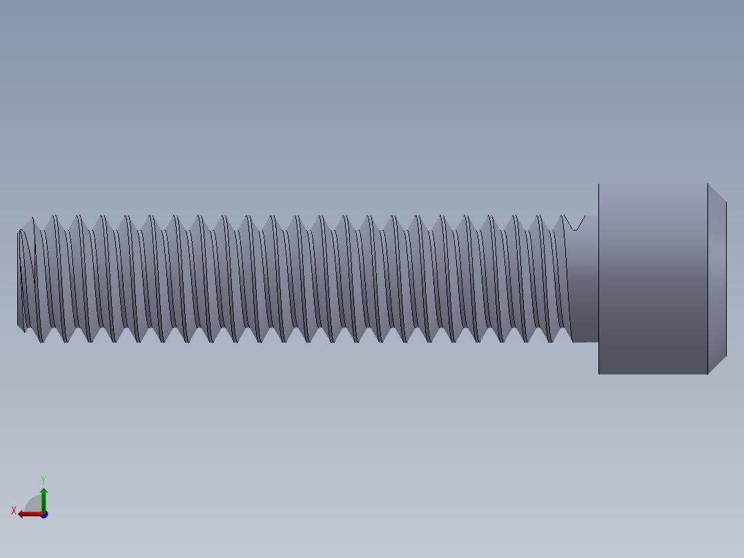 粗螺纹 SHCS 螺钉-SHCS 8-32.x0.75后视图