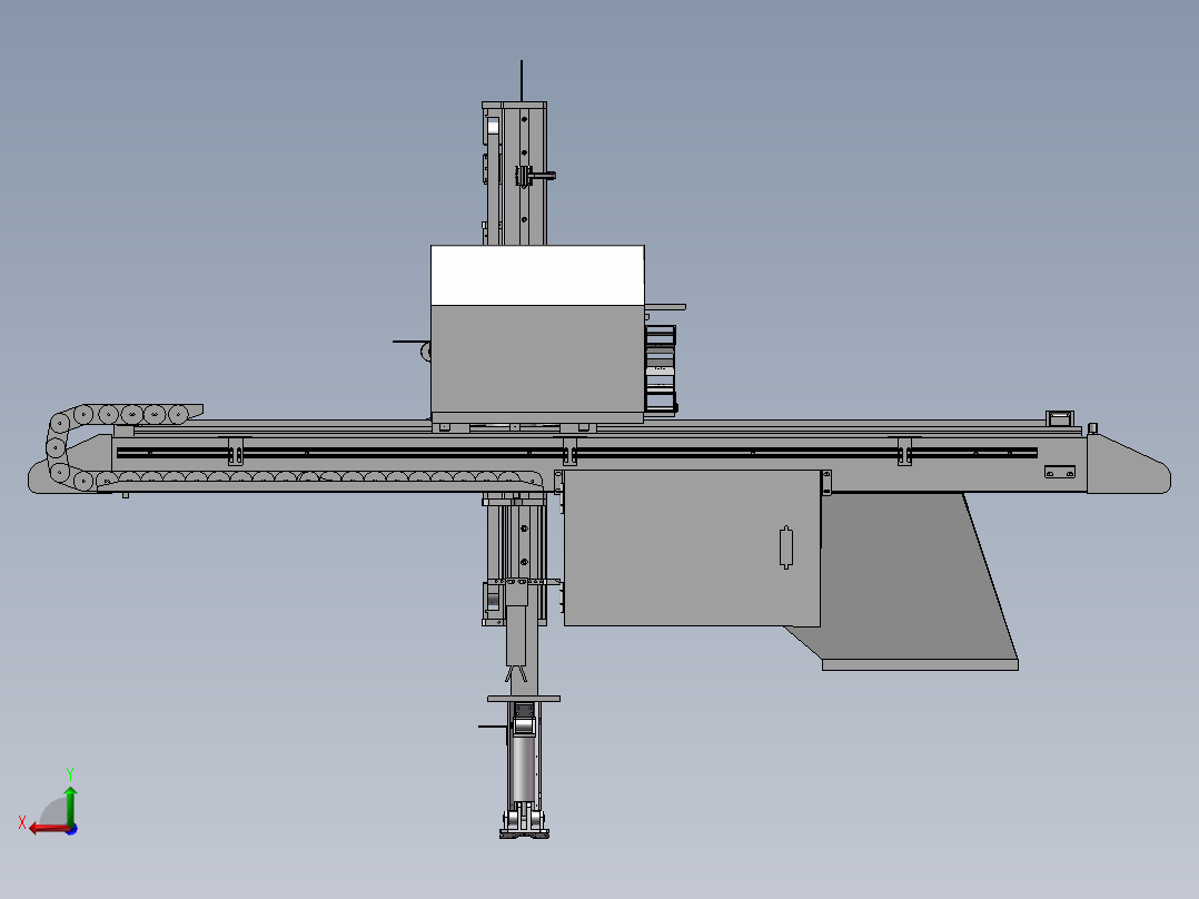 伺服注塑机械手 3D模型后视图