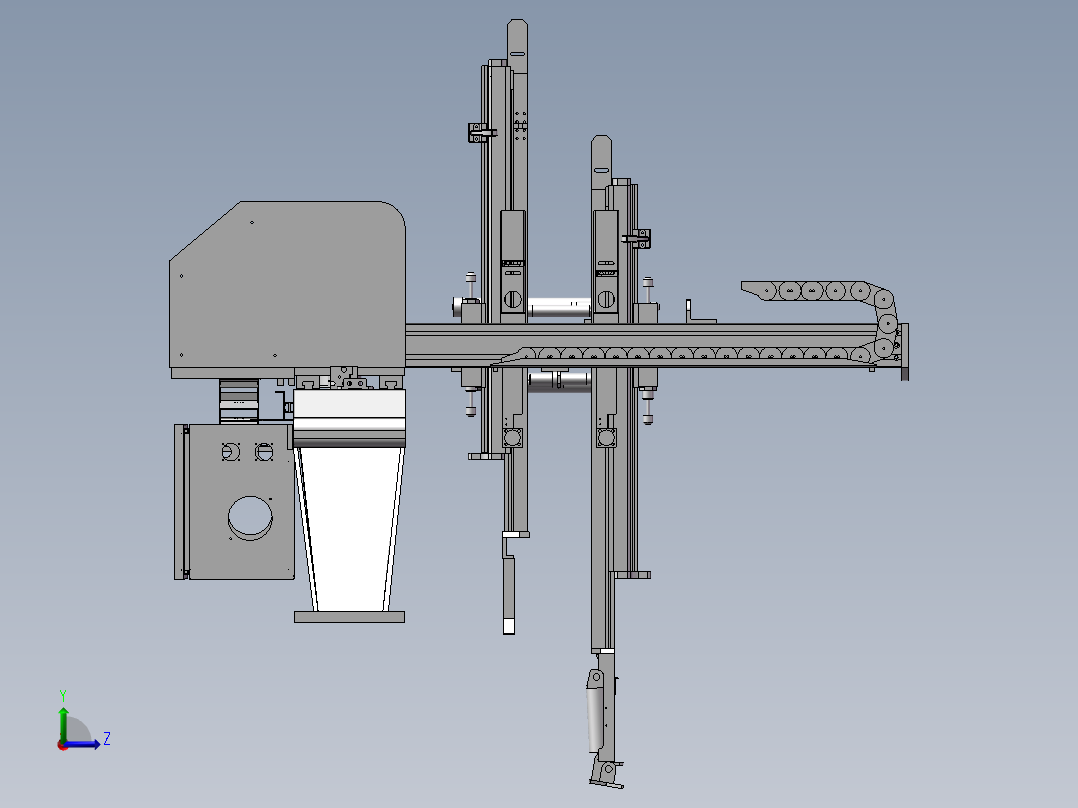 伺服注塑机械手 3D模型左视图
