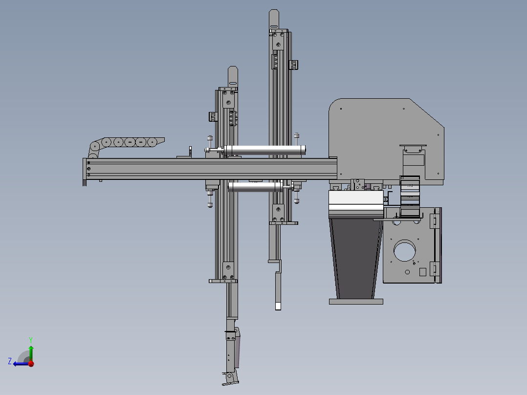 伺服注塑机械手 3D模型右视图