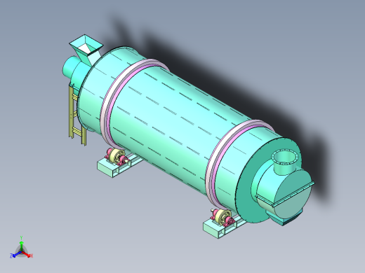 三筒烘干机全套模型图