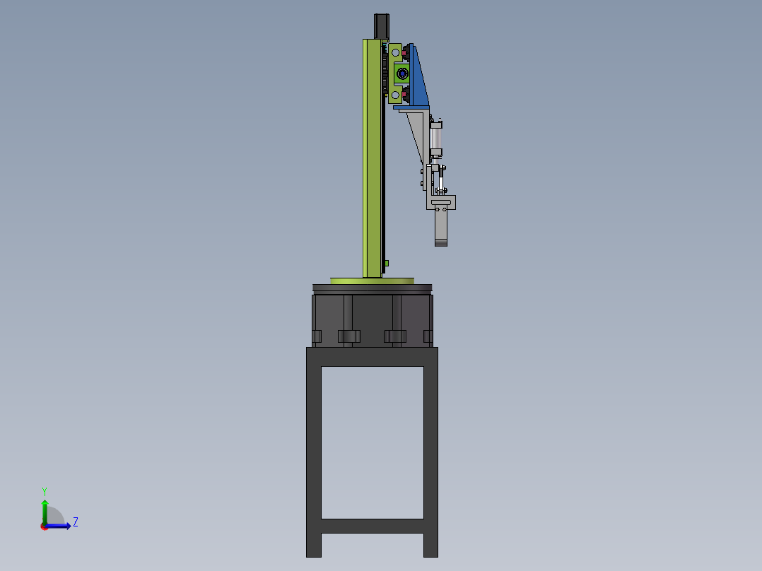 双工位机床上下料机械手设计 【含三维SolidWorks】左视图