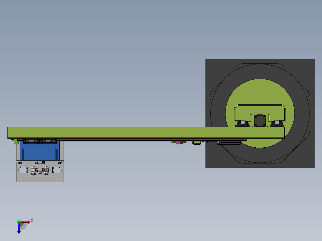 双工位机床上下料机械手设计 【含三维SolidWorks】俯视图