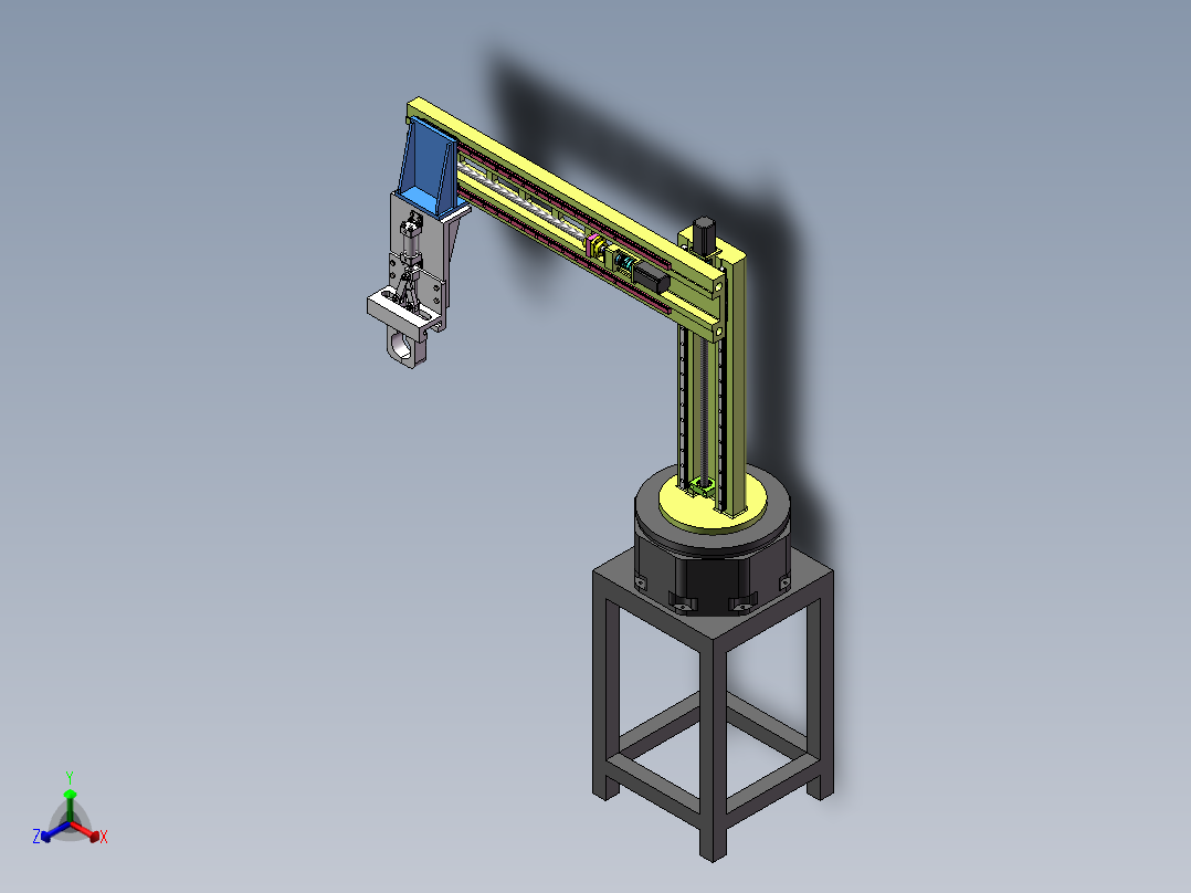 双工位机床上下料机械手设计 【含三维SolidWorks】正等轴测图