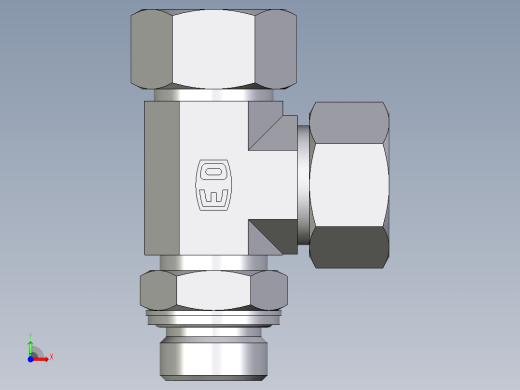 卡套式工业通用硬管接头EO_Adjustable_locknut_run_tee_LEE22LM27x2CF前视缩略图