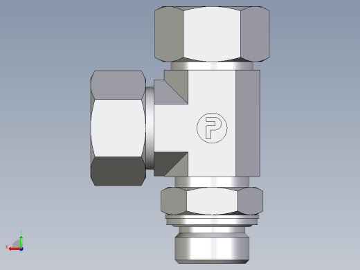 卡套式工业通用硬管接头EO_Adjustable_locknut_run_tee_LEE22LM27x2CF后视缩略图