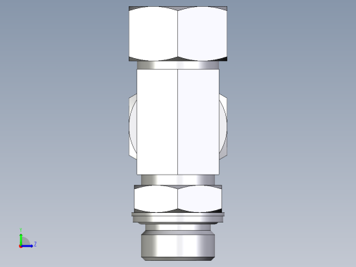 卡套式工业通用硬管接头EO_Adjustable_locknut_run_tee_LEE22LM27x2CF左视缩略图