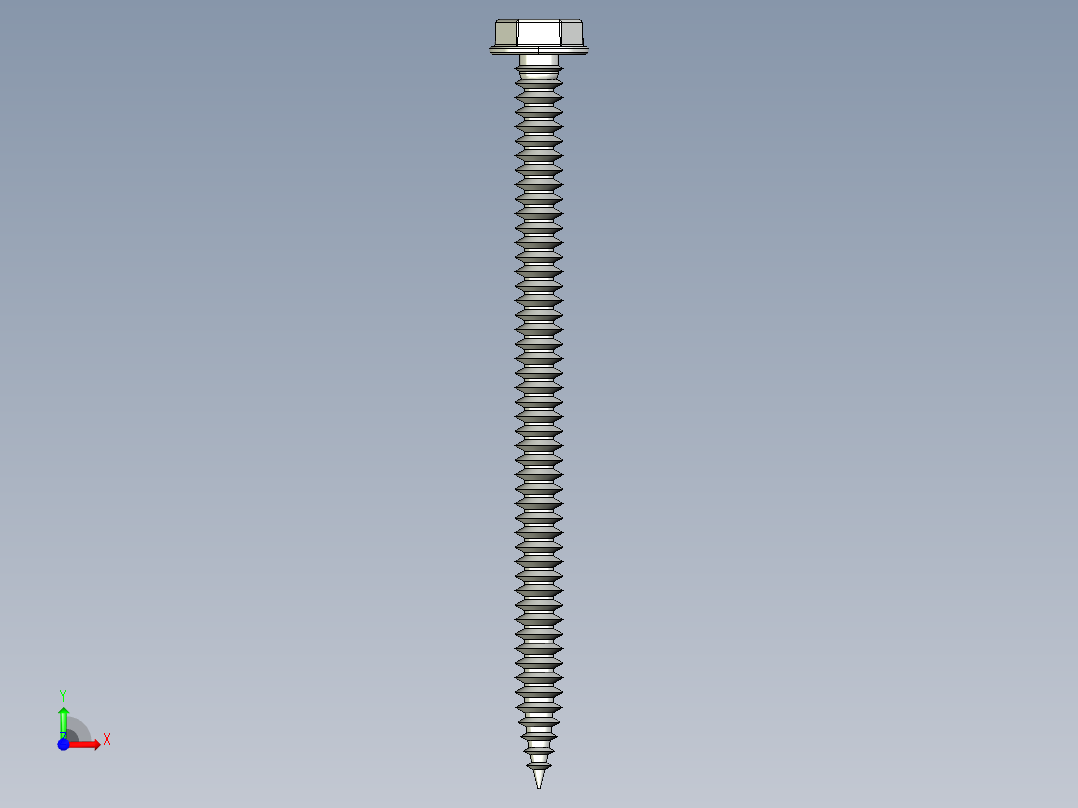 紧固件-STEP Hex Head Screw-03前视图