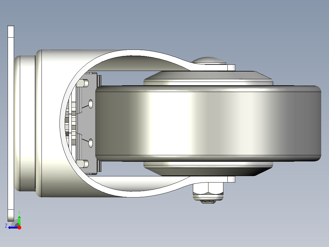 儀器輪、導電輪(750N)5532-3D多系列多零件图纸模型右视图
