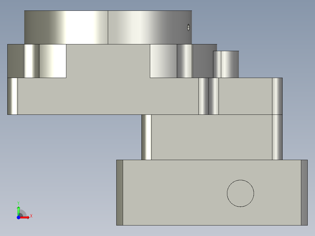 中空旋转平台KFN60-10模型(8-26 38.1-2 4-4.5-47.14-47.14)前视图