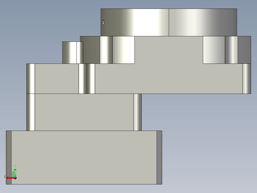 中空旋转平台KFN60-10模型(8-26 38.1-2 4-4.5-47.14-47.14)后视图