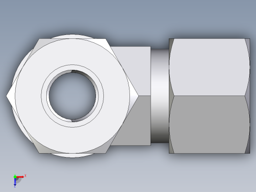 卡套式工业通用硬管接头EO_Adjustable_locknut_run_tee_LEE12ZLMCF俯视缩略图