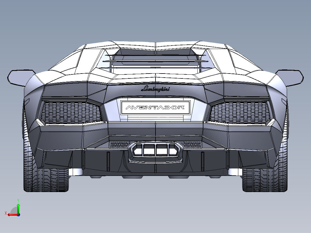 兰博基尼后视图