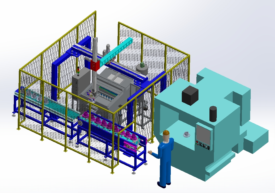 桁架机械手自动上下料step