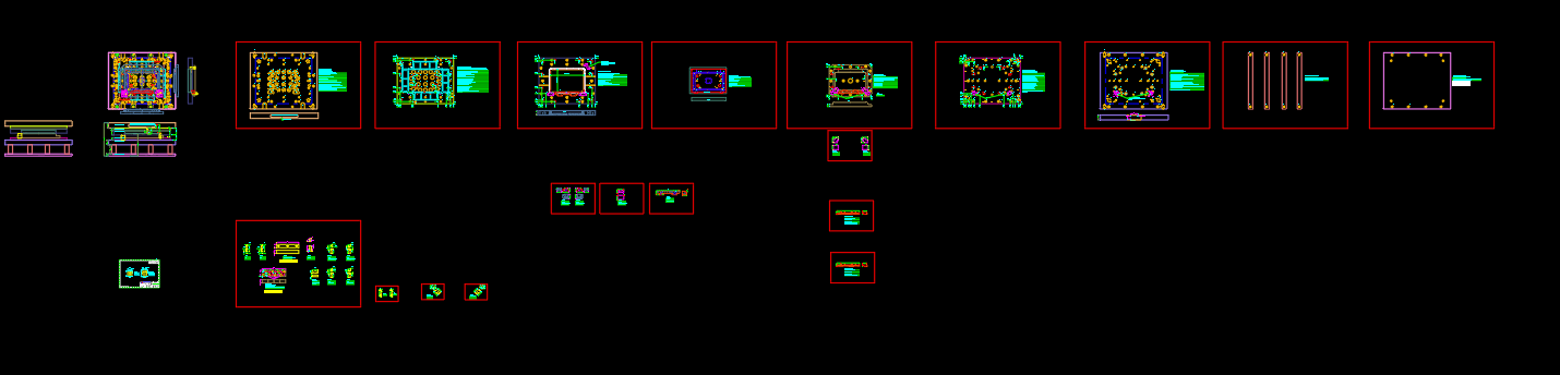 3C类电脑外壳四周折弯30度模具设计图