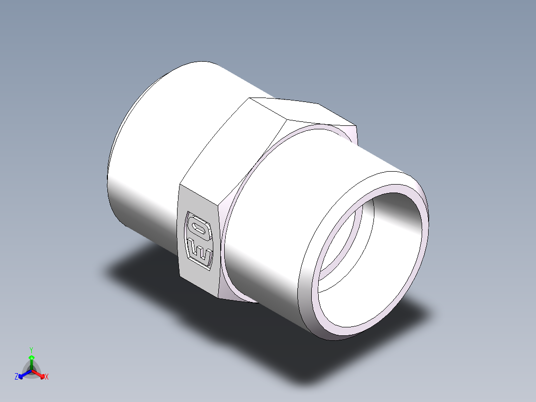 直通接头-G、1C-18正等轴测图