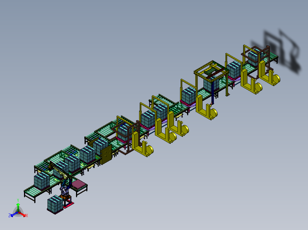 整平缠绕扫码称重包装线
