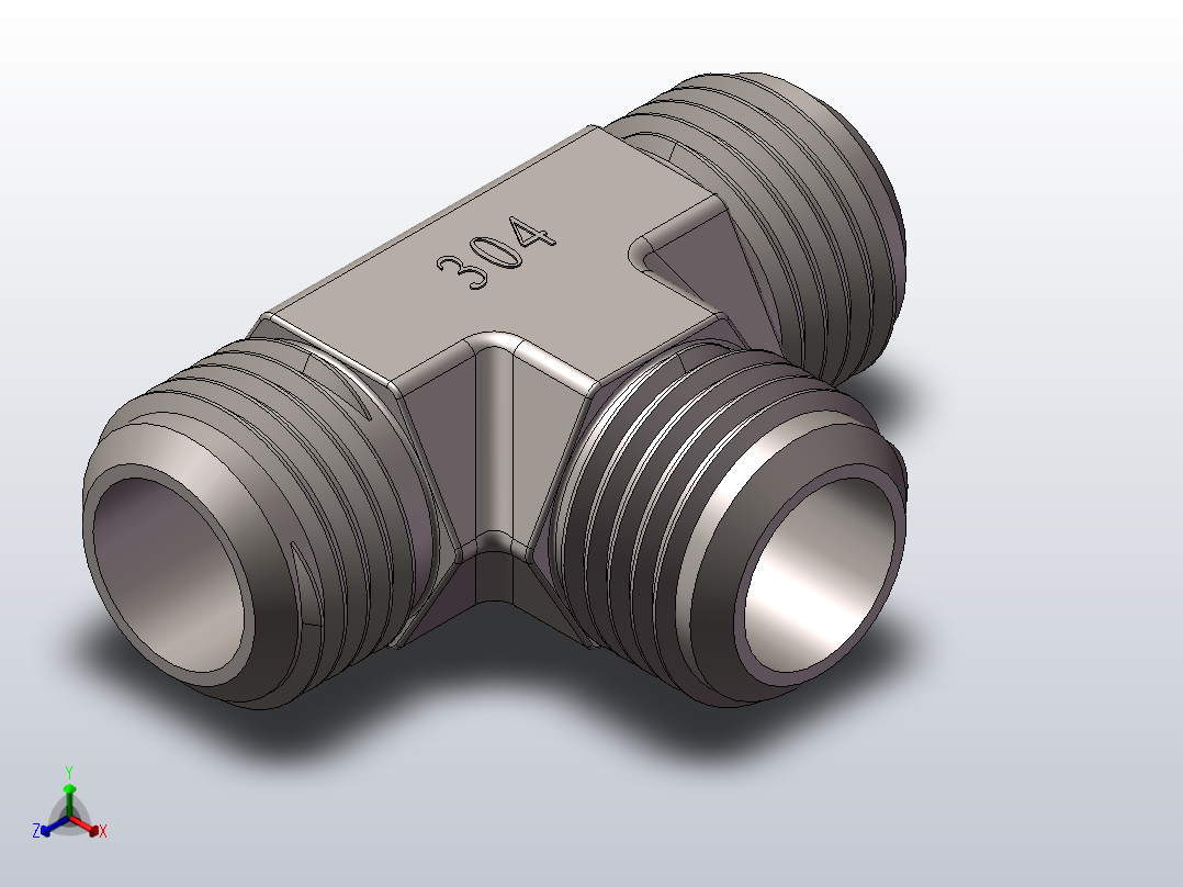 外螺纹三通.SLDPRT主视图