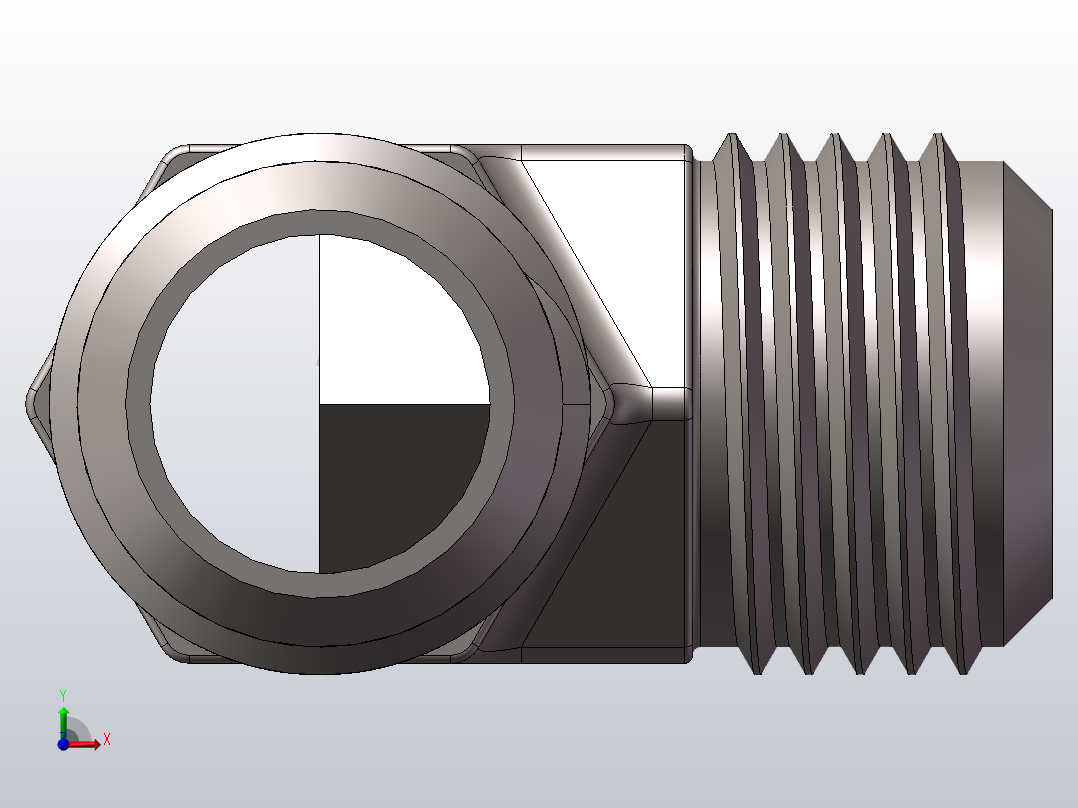 外螺纹三通.SLDPRT前视图