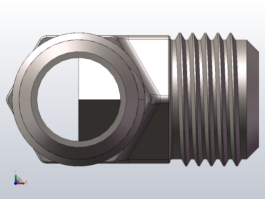 外螺纹三通.SLDPRT前视缩略图