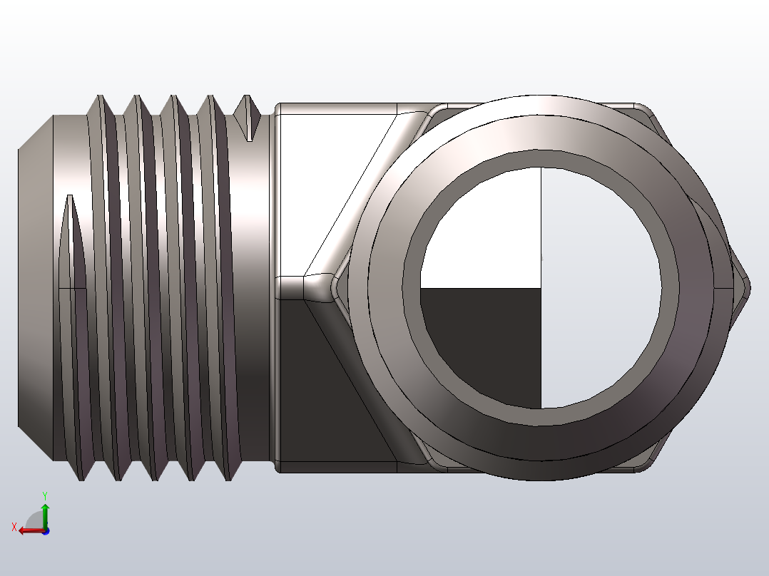 外螺纹三通.SLDPRT后视图