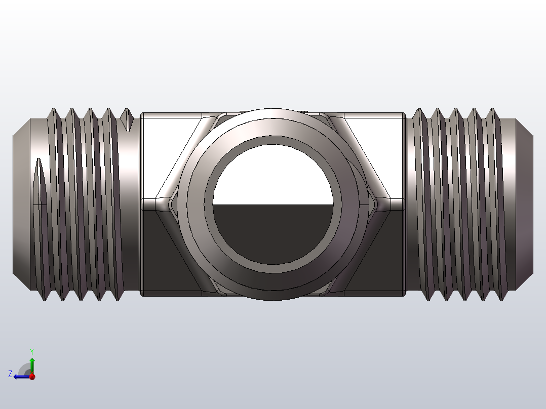 外螺纹三通.SLDPRT右视图