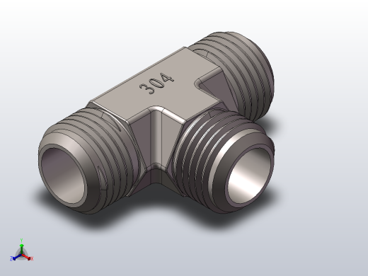外螺纹三通.SLDPRT正等轴测缩略图