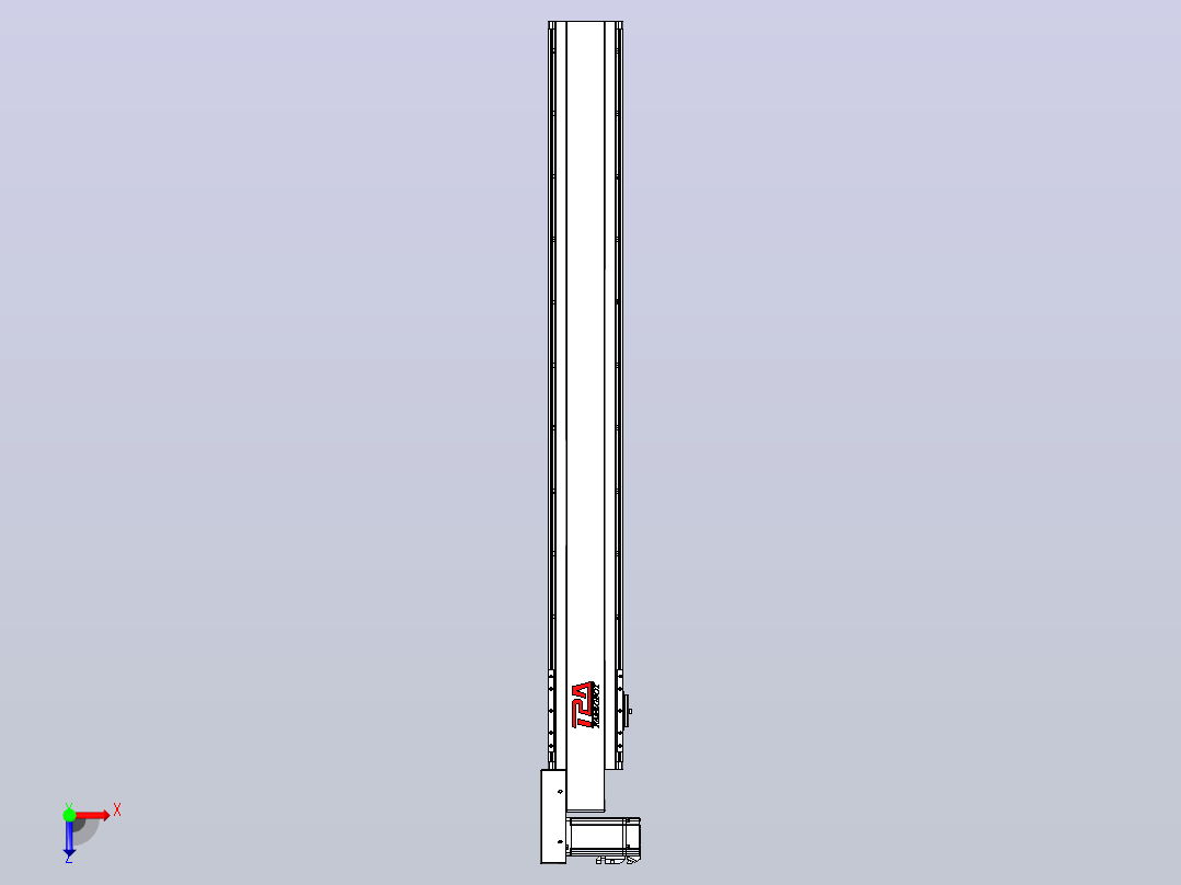 皮带直线轴半封闭可选导轨TPA-HNB-120D-110-L950-ML-C-P40-N3俯视图