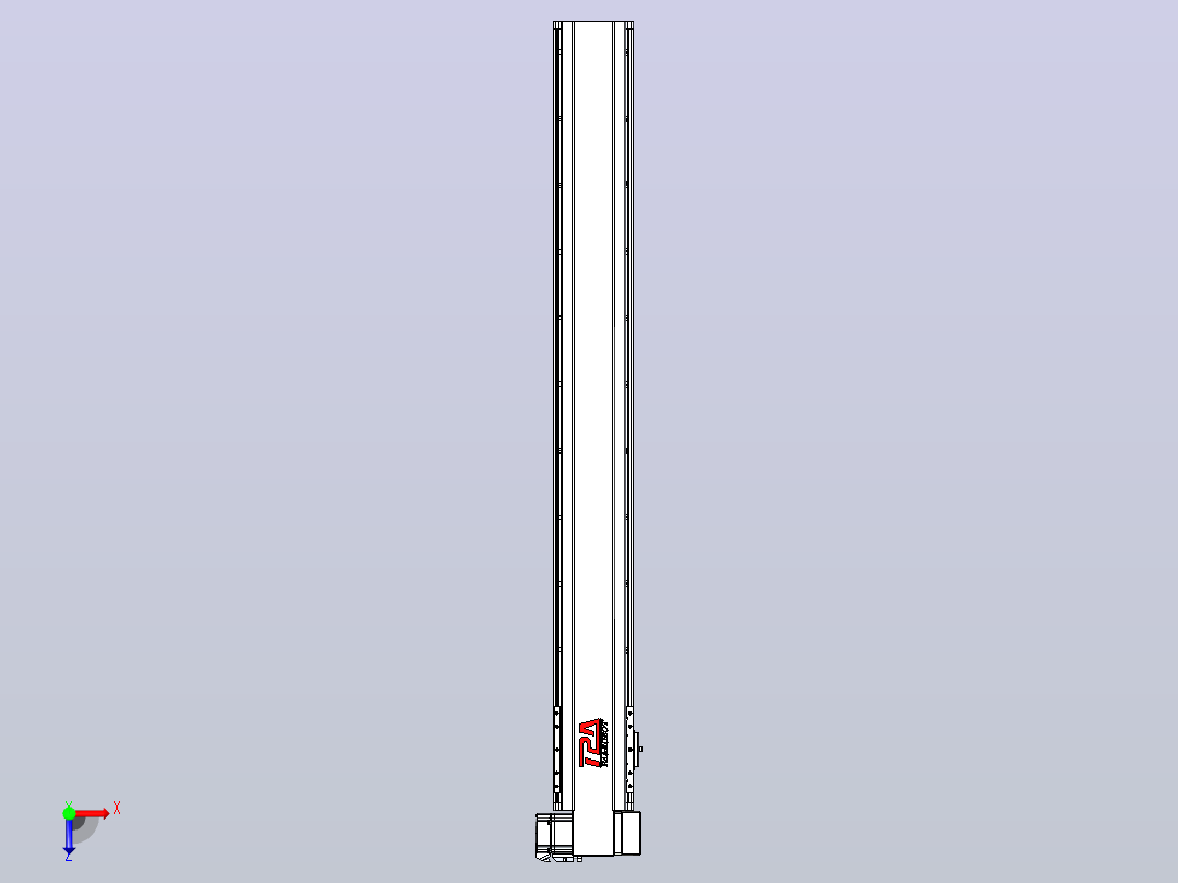 皮带直线轴半封闭可选导轨TPA-HNB-120D-110-L950-RP-C-P40-N3俯视图