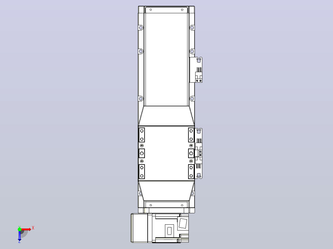 机器人皮带驱动直线轴TPA-GCB-120-P70-L150-LU-M20-N3俯视图