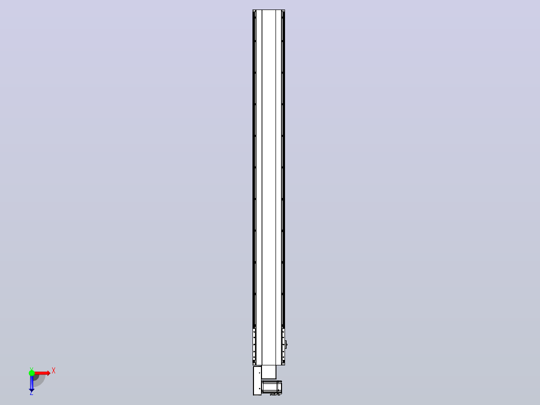 皮带直线轴半封闭可选导轨TPA-HNB-202D-140-L1900-ML-C-P75-N3俯视图