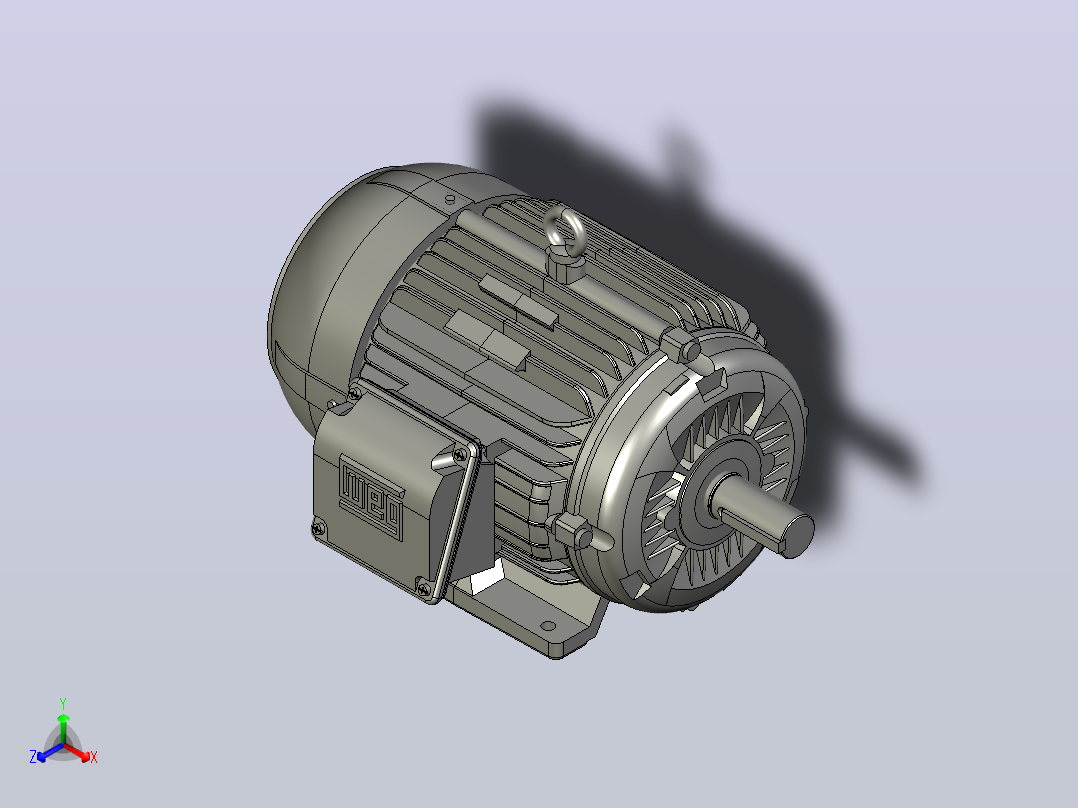WEG W22 IR3电机CAA 132m B3D IC 411-TFVE主视图