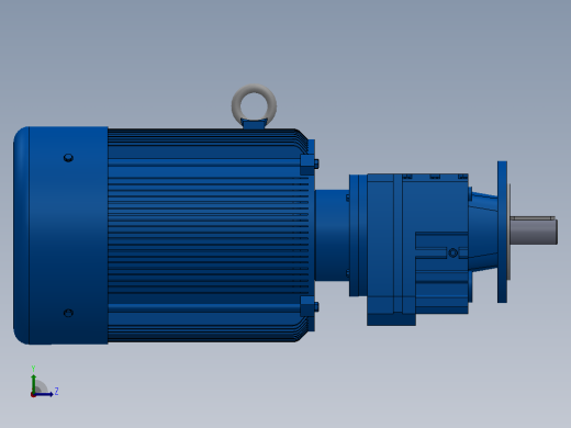 RF27法兰轴伸式安装斜齿轮减速机RF27-Y3-4P-100-M1-0°-Φ140左视缩略图