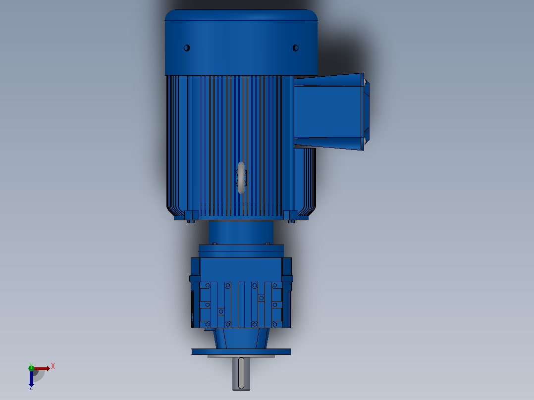 RF27法兰轴伸式安装斜齿轮减速机RF27-Y3-4P-100-M1-0°-Φ140俯视图