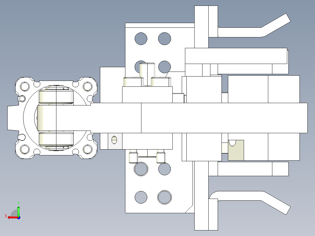 双向弧形压紧机构设计X_T后视图