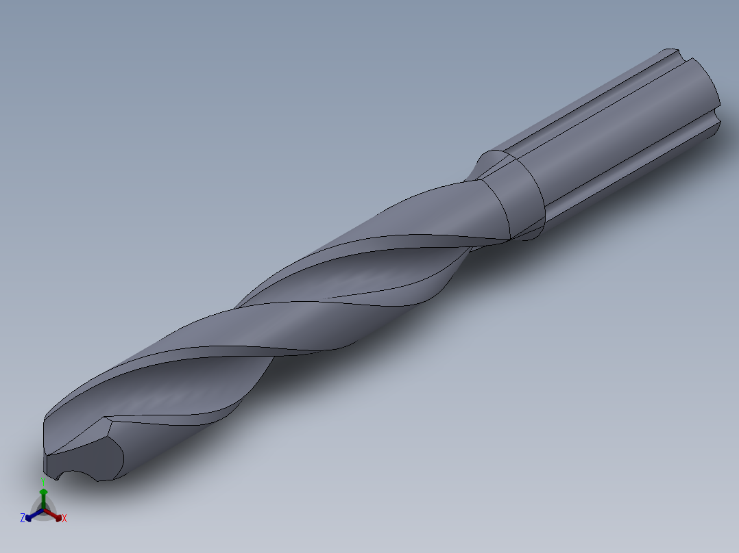 麻花钻模型正等轴测图