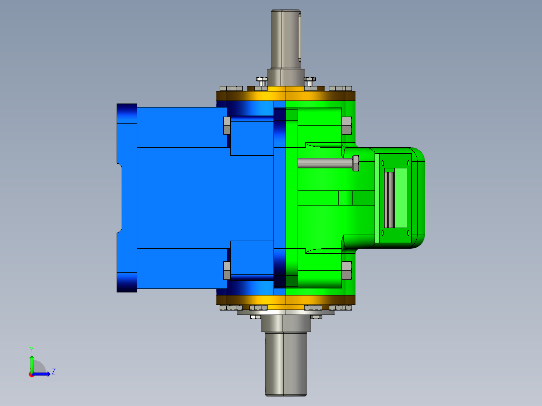 一级直齿减速器左视图