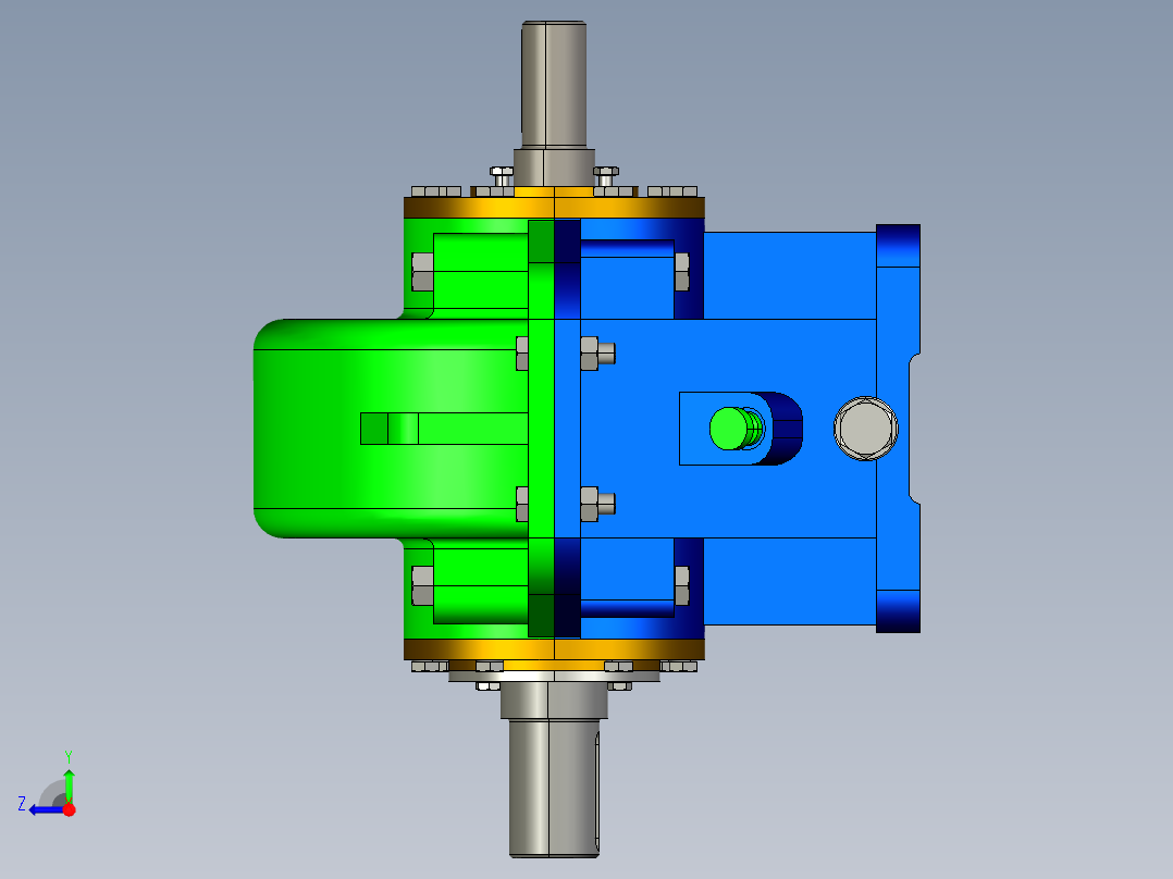 一级直齿减速器右视图