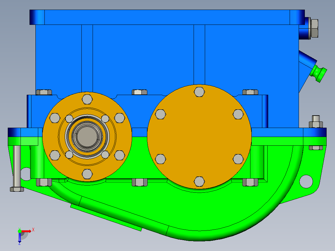 一级直齿减速器俯视图