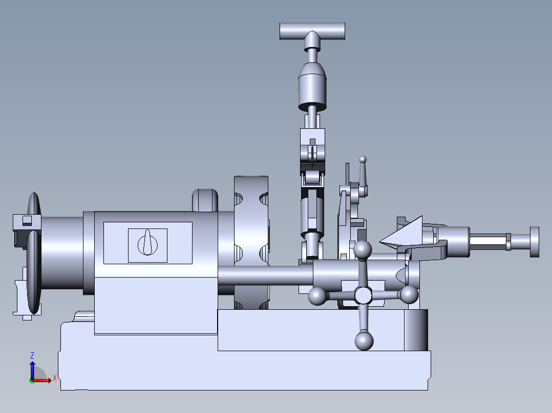 管道螺纹加工机3D数模图纸 Solidworks设计前视图