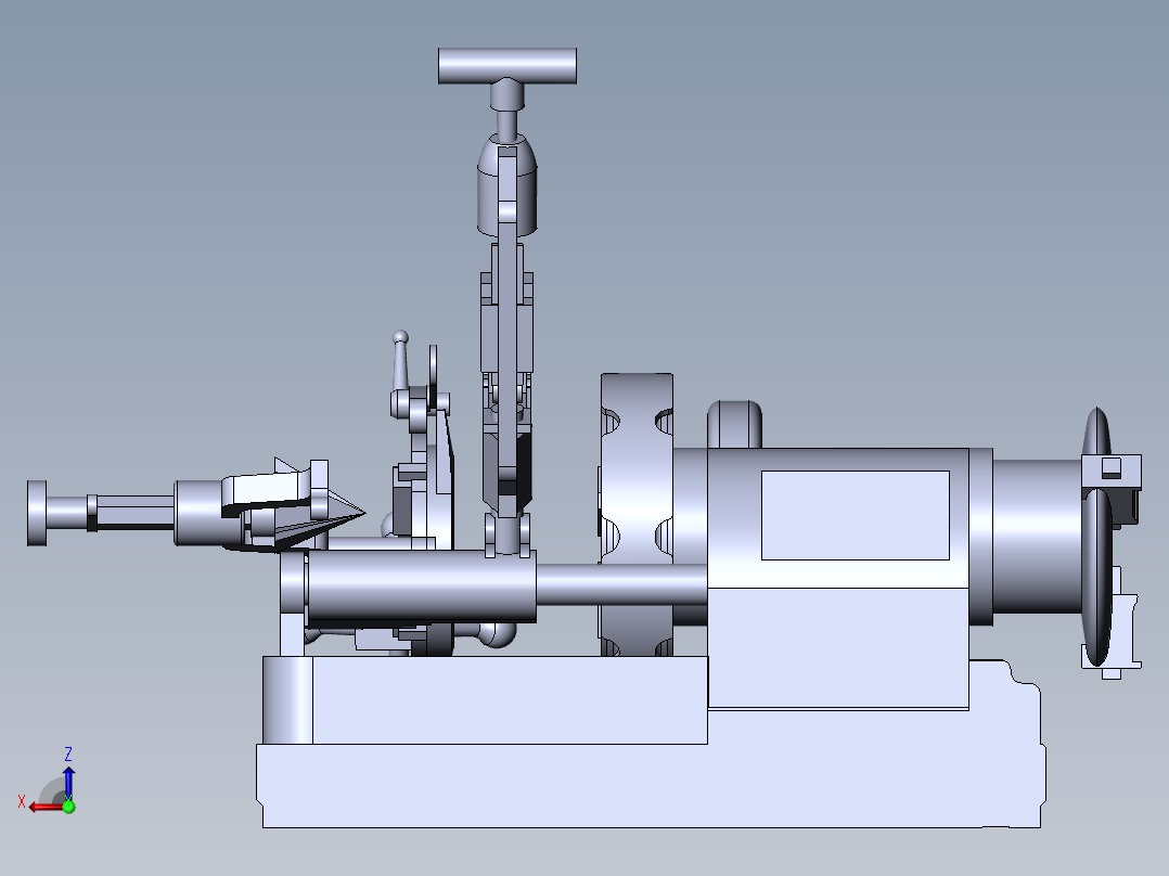 管道螺纹加工机3D数模图纸 Solidworks设计后视图