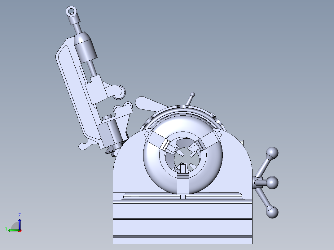管道螺纹加工机3D数模图纸 Solidworks设计左视图