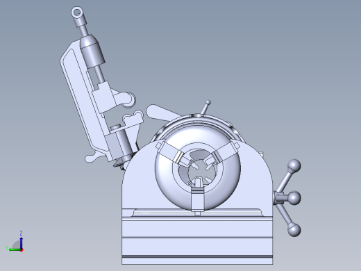 管道螺纹加工机3D数模图纸 Solidworks设计左视缩略图