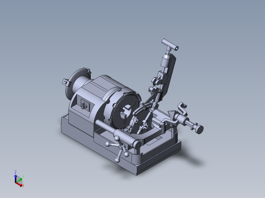 管道螺纹加工机3D数模图纸 Solidworks设计正等轴测缩略图